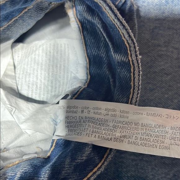 Zara Classic Blue High Waist Straight Leg Jeans Size 10 Denim School Minimalist - Picture 9 of 15